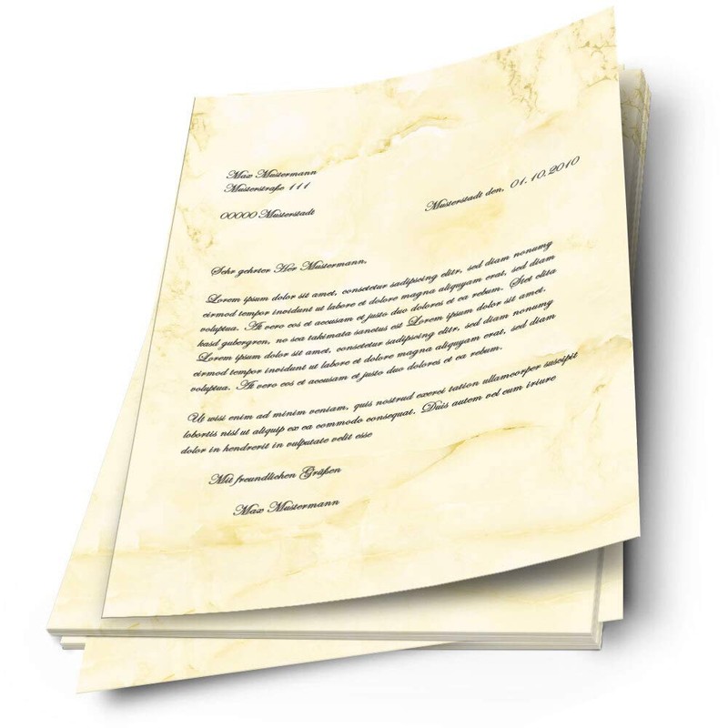 Writing Paper Marble & Structure Marble Light Yellow DIN A4