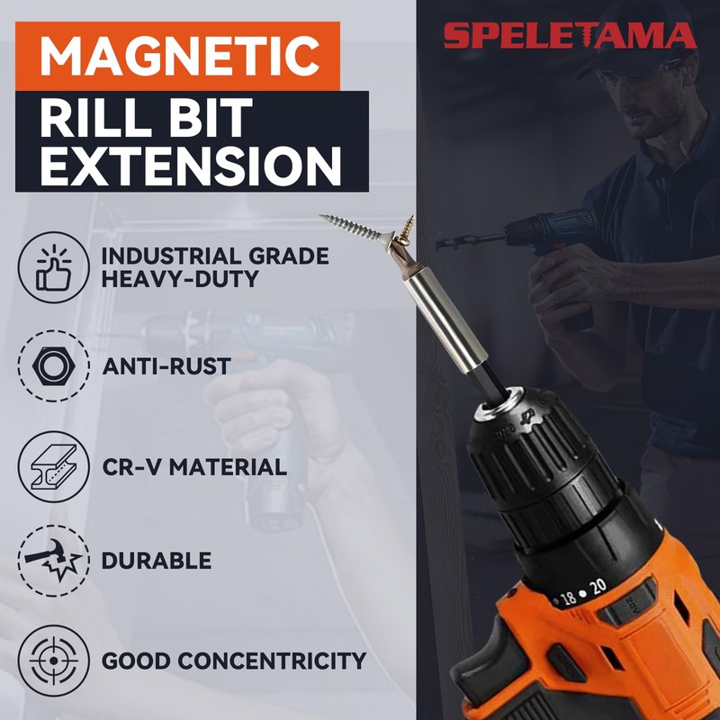 10 Pack Magnetic Extension Bit Holder, 1/4" Strong Hex Shank
