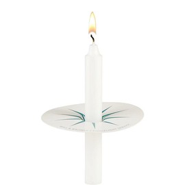 CB Church Supply Candlelight Service Candles with Cardstock Bobeche Kit by Will & Baumer, 100-Count, White with Star