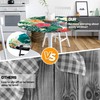 Eiuflka Round Fitted Tablecloth with Elastic Tropical Palm Leaves Outdoor