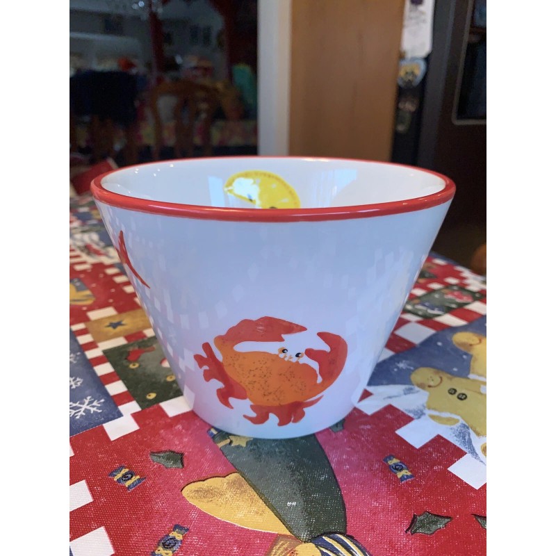 Nantucket Home Large Crab Lobster Pot Bowl Container Retired Rare