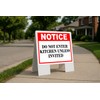 Do Not Enter Kitchen Unless Invited Notice Folding Coroplast A-Frame Double Sided 23x23 in. Sign