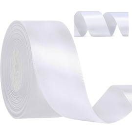100 Yards Ribbon, 1-1/2 inch Satin Ribbon for Gift Wrapping Wedding Party Decorations (White)