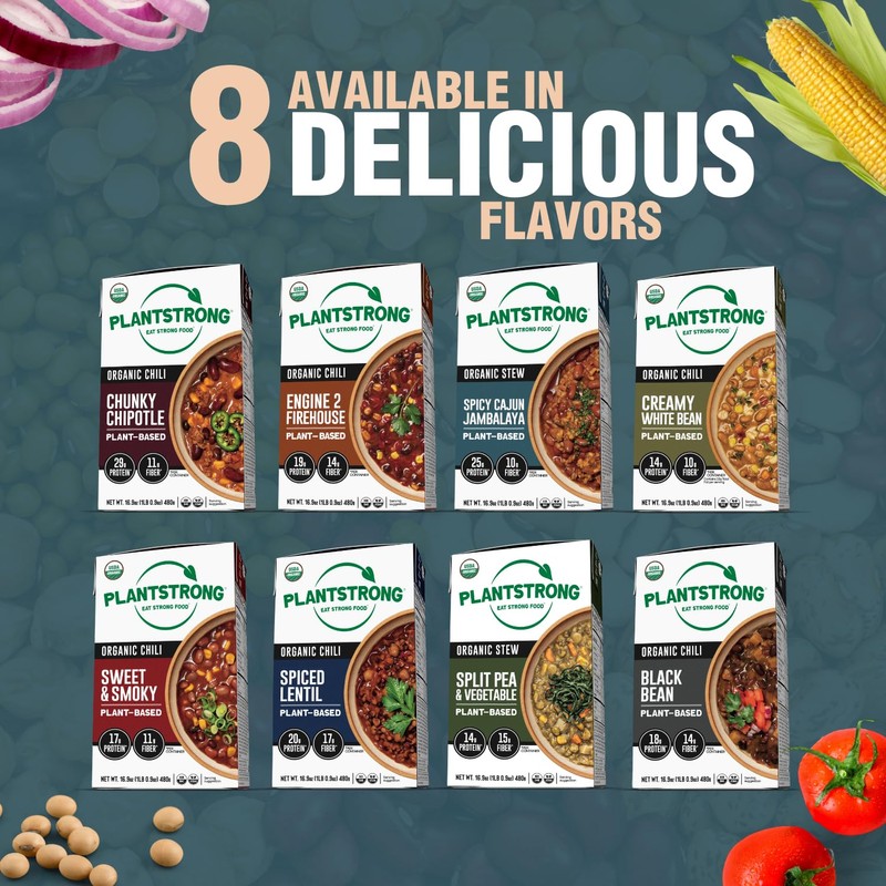 PLANTSTRONG Chili & Stew – USDA Organic, Non-GMO, Plant-Based, Vegan,