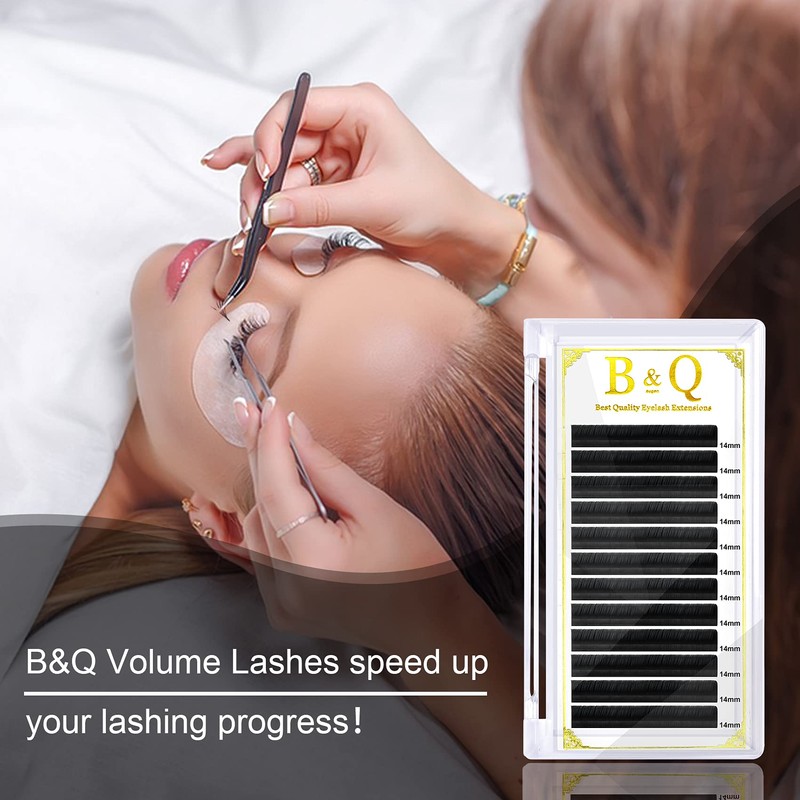 B&Q 1 Tray Self-Fanning Eyelashes, D-0.05-11, Easy Fan Lashes for