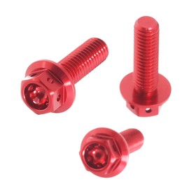 Autobahn88 Motorcycle Brake Master Cylinder Bolt Dress-up Kit, compatible with Kawasaki ER-6N 2005-2008 (Red) (Set of 4)