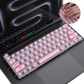 Keyboard Cover for Long Nails, Compatible with MacBook Pro 14 16 inch, MacBook Air 13 15 inch, Raised Keyboard Cover Skin for Long Nail Art Typing, Pink