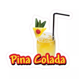 genetic/unbranded Food Truck Decals Pina Colada Style B Restaurant & Food Concession Sign Yellow - 36 in on Longest Side