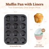 CARTMAN Muffin Tray with 12 Cavities + 200 Paper Cups,