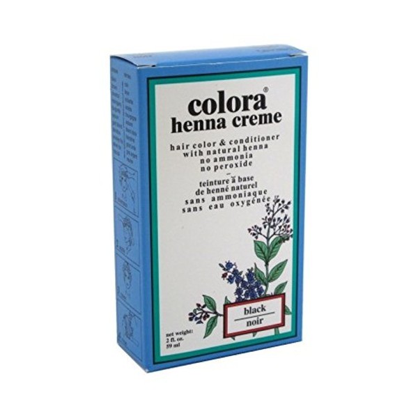 Colora Henna Creme Hair Color Black 2oz (3 Pack)
