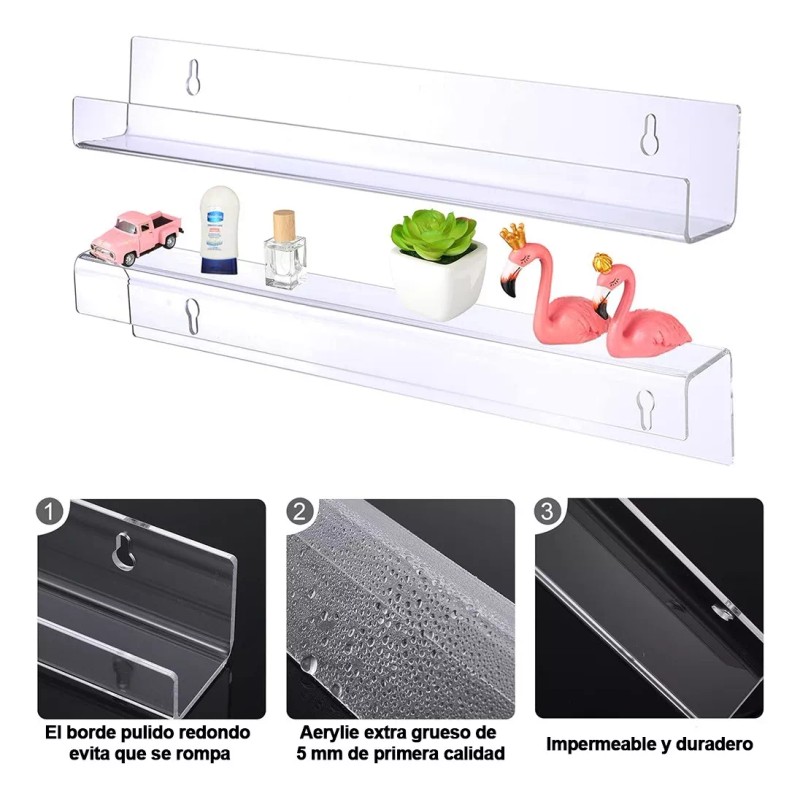 Estantes Flotantes De Acrílico Para Esmaltes De Uñas 8pcs