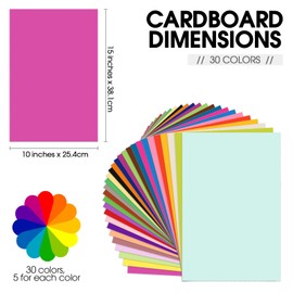Spakon 150 Packs Poster Board Bulk Poster Paper 15''x 10" Poster Board for School Supplies Craft Arts Project Display(Colorful)