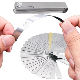 32 Blades Feeler Gauge, 32 Blades Stainless Steel, Valve Gauge, Spacer Gauge, High Precision Feeler Gauge, Stainless Steel, for Measuring Gap Width Thickness Metric Sizes