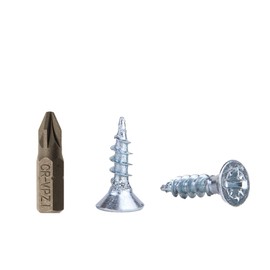 3.5 x 10mm Zinc Plated Steel Wood Screws Pozi Drive Head Screws Fasteners Countersunk Chipboard Screws (Pack of 200)