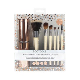 Ecotools Cruelty Free Ect 10 Year Anniversary Make Up Brush Set Made with Sustainable and Recycled Materials; With Custom Cut Bristles
