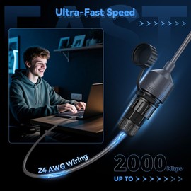 Nogoal 2 Pack Starlink Gen 3 & Mini Ethernet Adapter, 2000Mbps 24AWG Cable, IP68 Waterproof Protection SPX to RJ45 Coupler for Standard/Mini Dish (Starlink V3 Accessories)