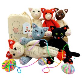 Kitty Cat Crochet Kit - Cute Crochet Cat Toy Pattern Amigurumi