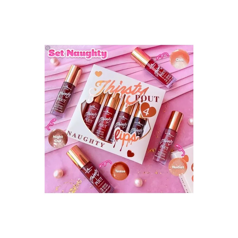 Italia Deluxe Set Gloss Labiales Thirsty Pout Hi Shine 4
