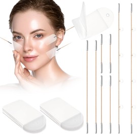 Hpmjz 100 PCS Face Lift Tape Invisible with String Neck Tape Instant Facelift Tapes Adhesive Lifting Patch Quick Lifter Stickers Thin Facelift Bands for Makeup Double Chin Eyes Jowls Sagging Woman