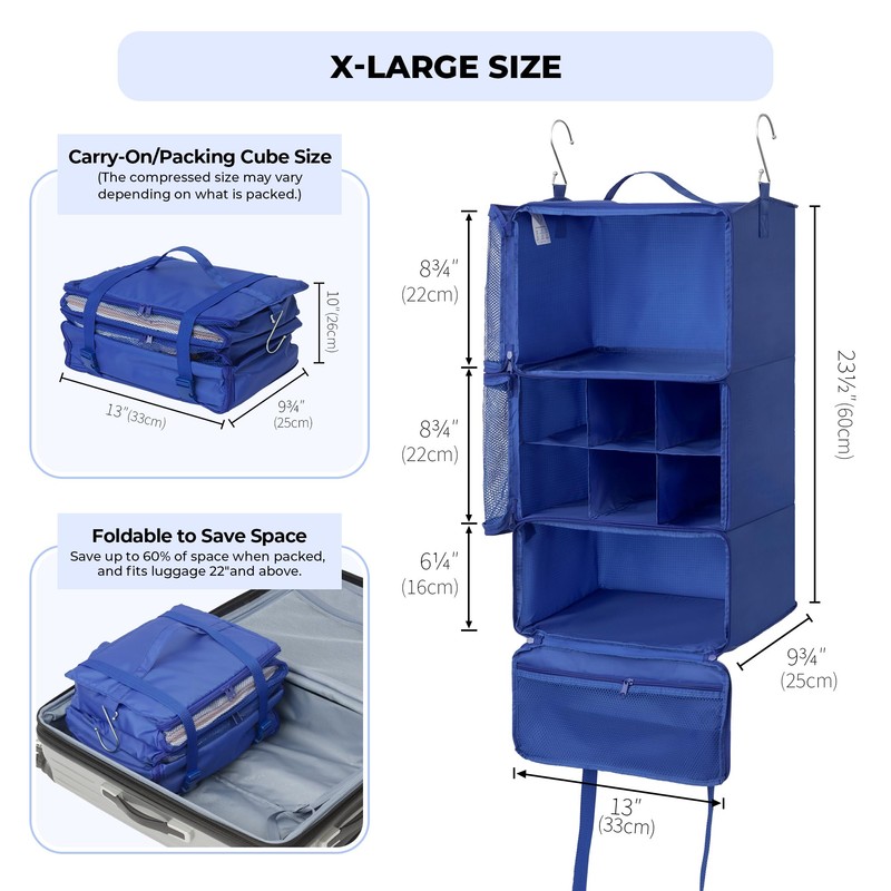 GRANNY SAYS Hanging Packing Cubes for Travel, Large Portable Hanging