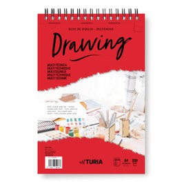 Drawing Pad A4 Size with 30+10 Sheets of 250g, Drawing Pad for Various Techniques, Drawing Pad for Markers, Watercolours, Waxes, Crayons etc. - Ophhytourie