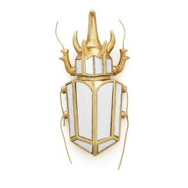 Xinleitan Decorative Bug and Dragonfly Mirrors - Gold Resin and Glass Wall Decor, Perfect for Victorian and European Themed Homes