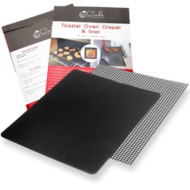 Cooks Innovations Toaster Oven Non Stick Liner & Crisper Set - Get Crispy Food Every Time - Easy Clean Up - Premium Crisping Sheet with Nonstick Oven Liner for Toaster Oven (9 x 11)