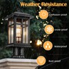 Brilvibera Dusk to Dawn Black Outdoor Post Light Fixture, Pole