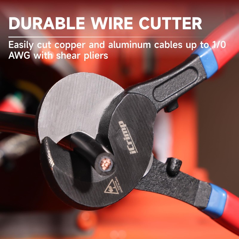 iCrimp Battery Cable Lug Crimping Tool Kit For Copper Lugs
