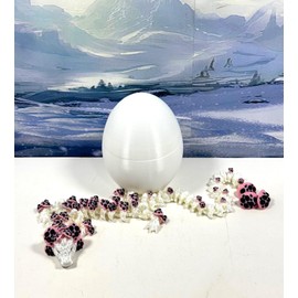 Articulated 3D Printed Pink and White Mushroom Dragon, Fidget ADHD Toy for Autism, Gift Dragon Toy D035