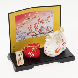 Seto Pottery Sha 2024 Zodiac Figurine Figurine Compact Dragon Dragon Tatsu New Year Decoration Red and White Tatsuyosha Large Shoho Kiln 117
