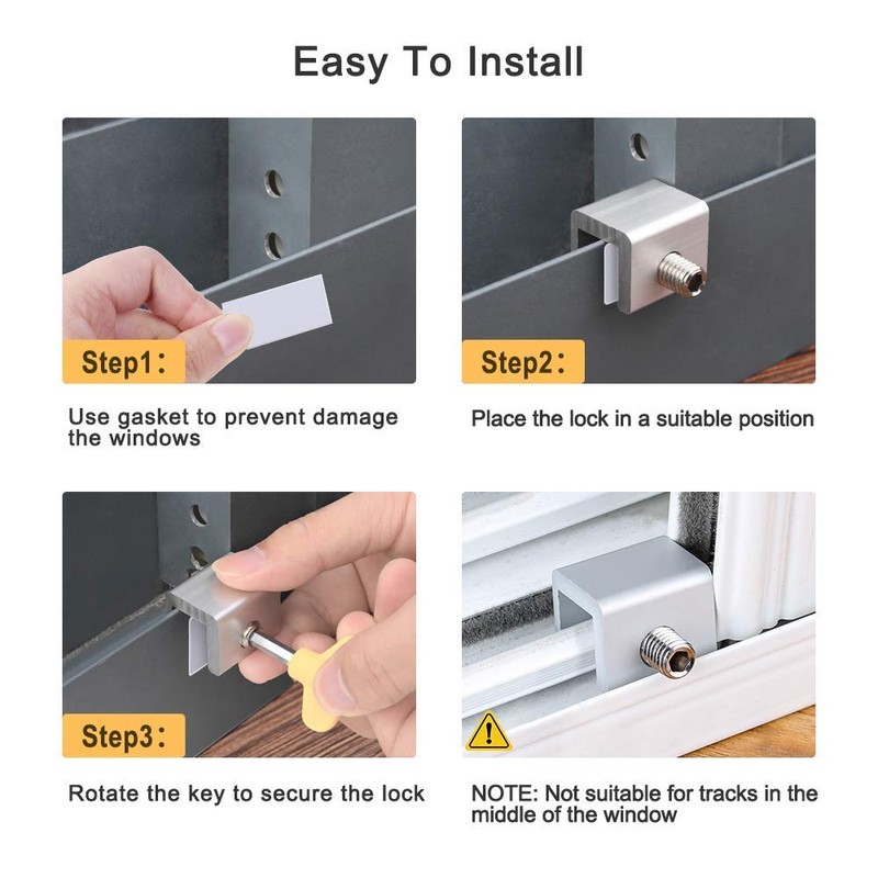 ZFYQ Window Locks, 6 Pack Sliding Windows with Keys, Freely