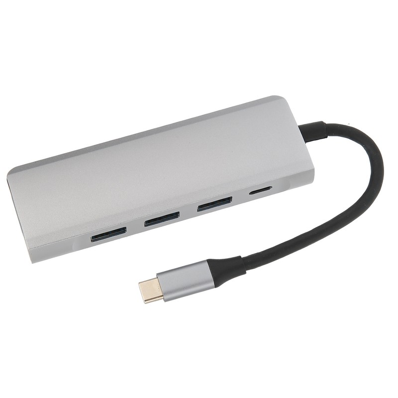 USB C Splitter Silver 5Gbps Speed Heat Dissipation Function Smart