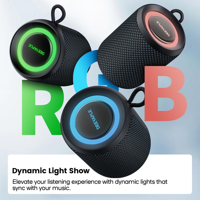 Deeyaple Portable Bluetooth Speaker, IP67 Waterproof Mini Bluetooth Speaker Wireless