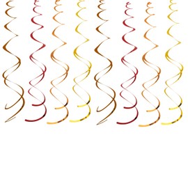 ORG 36Pcs Colorful Hanging Swirl Party Decorations Hanging Decor from Ceiling Foil Plastic Birthday Streamers Decorations for Party Anniversary Wedding Graduation Celebration (Fall)