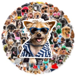 100Pcs Dog Stickers for Water Bottle,Notebook,Computer,Suitcase,Bumper,Bike,Laptop, Scrapbook,Skateboard,Waterproof Vinyl Kawaii Animal Stickers,Girls Kids Adult Gift,Cute Cartoon Puppy Decals