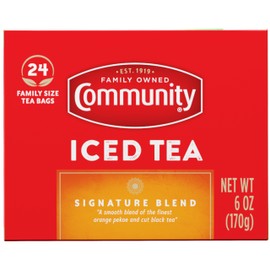 Community Coffee Signature Iced Tea, 24 Family Size Tea Bags, 24 Count Box (Pack of 1)