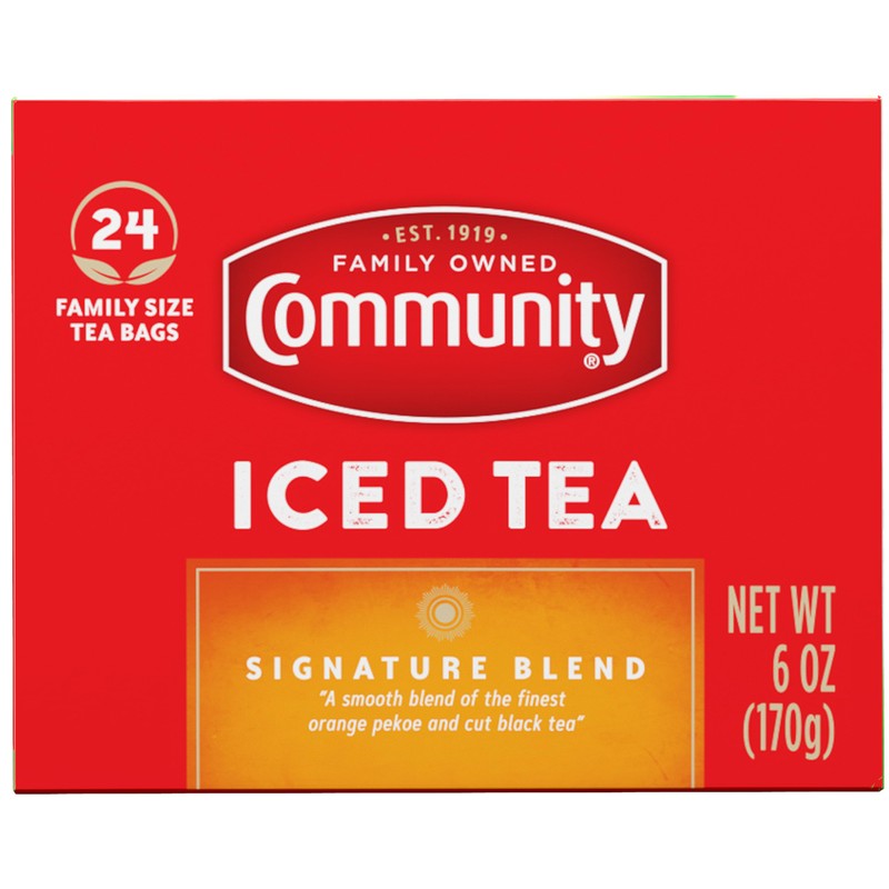 Community Coffee Signature Iced Tea, 24 Family Size Tea Bags,