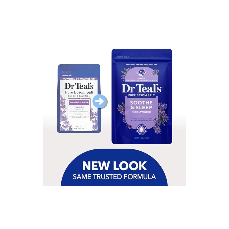 Dr Teal's Epsom Salt Soaking Solution, Soothe & Sleep, Lavender,