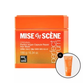 Mise en Scène 미쟝센 퍼펙트 아르간 캡슐 리페어 헤어 마스크 180g [[증정O] 180g+헤어마스크 30g] Mise en Scène Perfect Argan Capsule Repair Hair Mask 180g [[Gift O] 180g + Hair Mask 30g]