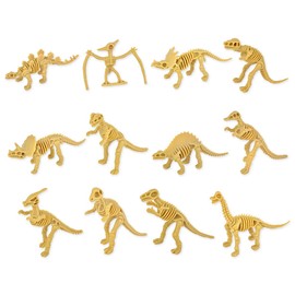 SCSpecial Dinosaur Fossils for Children Various Dino Bone Skeleton Toy Figures PVC for Science Play Rewards Dino Sand Dig Party Favour Pack of 12