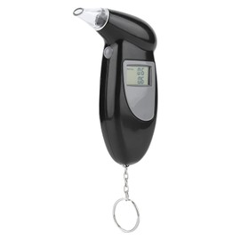Digital LCD Screen Alcohol Breath Tester Portable Keychain Breath Analyzer Quick Response for Driving Mode Adult Black 10pcs (Comes with 20 Breathing nozzles)