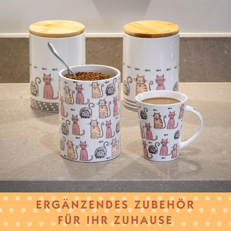 SPOTTED DOG GIFT COMPANY - Kaffeetasse mit Katzen-Motiven - Geschenk