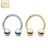 Paula & Fritz® Horseshoe 14K Real Gold Helix Tragus Nostril