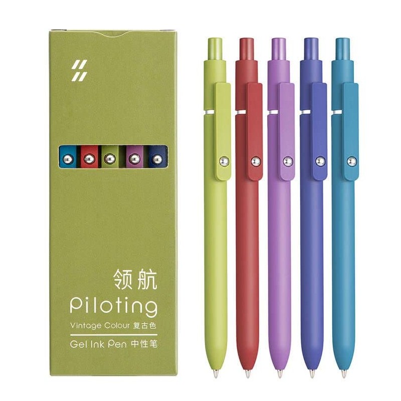 Zennyth 5 Pack Gel Pens Quick Dry Ink Black Refills