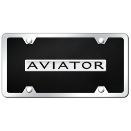 Au-TOMOTIVE GOLD Name Acrylic License Plate Kit for Lincoln Aviator (Chrome on Black)