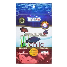 Northfin Cichlid Formula Fish Food – Slow Sinking Pellets for Cichlids (2mm, 100g) | Premium High-Protein, All-Natural Cichlid Diet to Enhance Color & Growth – No Fillers, No Hormones, Made in Canada