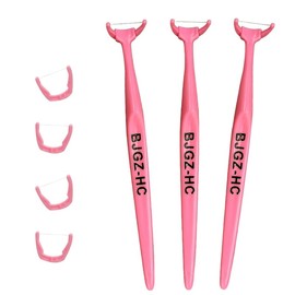 Portable BJGZ-HC Dental Flosser Kit with 20 Refill Heads - Ergonomic Snap-On Design for Effective Teeth Cleaning, Oral Hygiene Care for Adults & Travel Use (one Size, Pink)