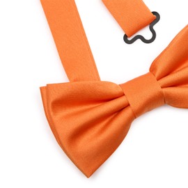 Ladeheid Children's Boys Bow Tie - Pre-Tied Adjustable Band, Matte Design, Ideal for Wedding, Birthday, School - Durable and Stylish Size 10 cm x 5 cm BKM, orange