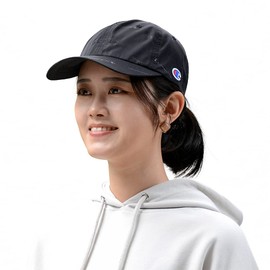 Champion 381-4231 Women's Men's Cap, Embroidered Logo, Full Pattern, Breathable, UV Protection, Unisex, Fashionable, Black
